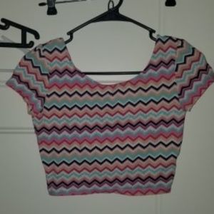 Colorful Chevron Crop Top